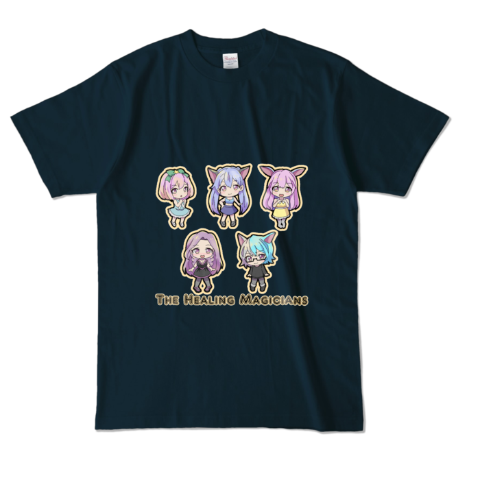 カラーTシャツ - L - ネイビー／カラー柄