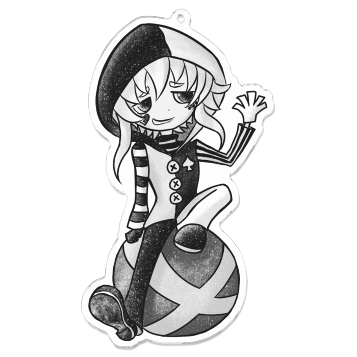 玉乗りピエロ★100 x 100 (mm)