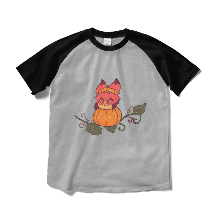 ラグランTシャツ - M - 杢グレー×ブラック