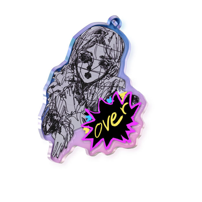 オーロラアクリルキーホルダー - 70 × 70mm