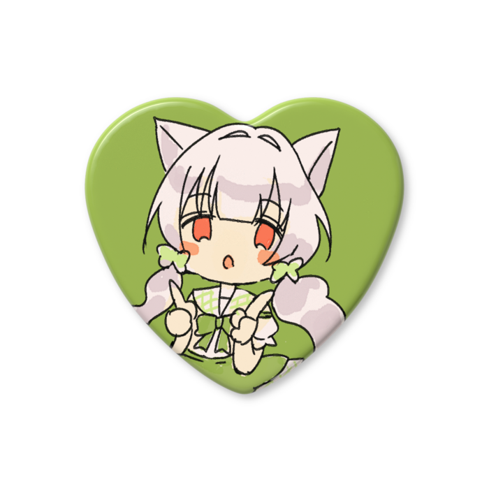 ハート缶バッジ - 57 × 52.5mm