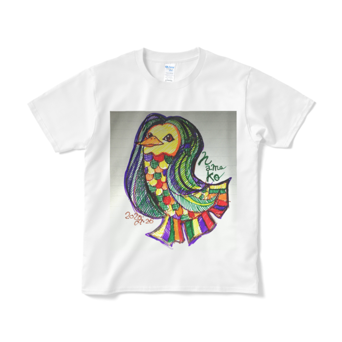 アマビエ 疫病退散 生生子作 Tシャツ(短納期) - S - ホワイト