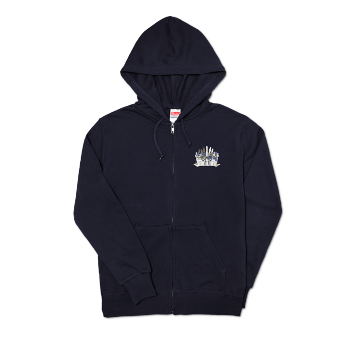 ジップパーカーA　紺色　S