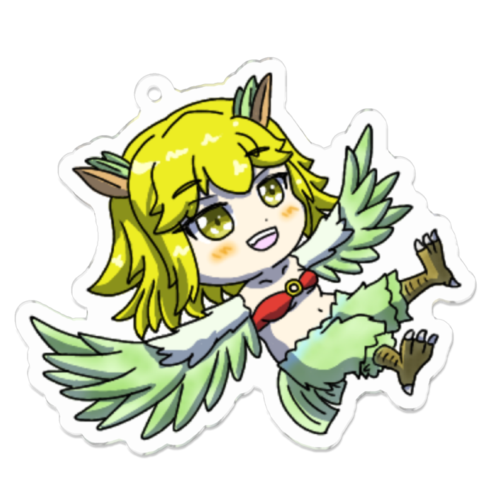アクリルキーホルダー 線画縁取り- 70 x 70 (mm)