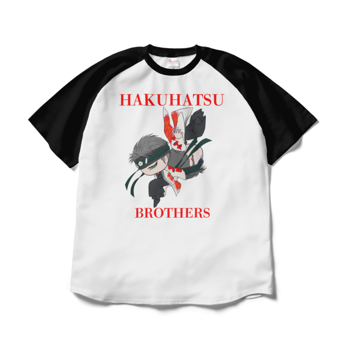 ラグランTシャツ - XL - ホワイト×ブラック