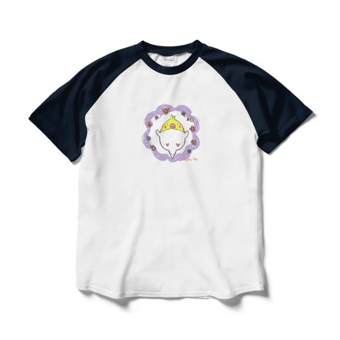 ラグランTシャツ - L - ホワイト×ネイビー(1)