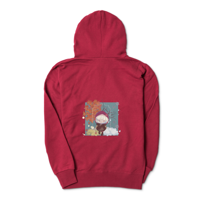 ジップパーカー - S - バーガンディ