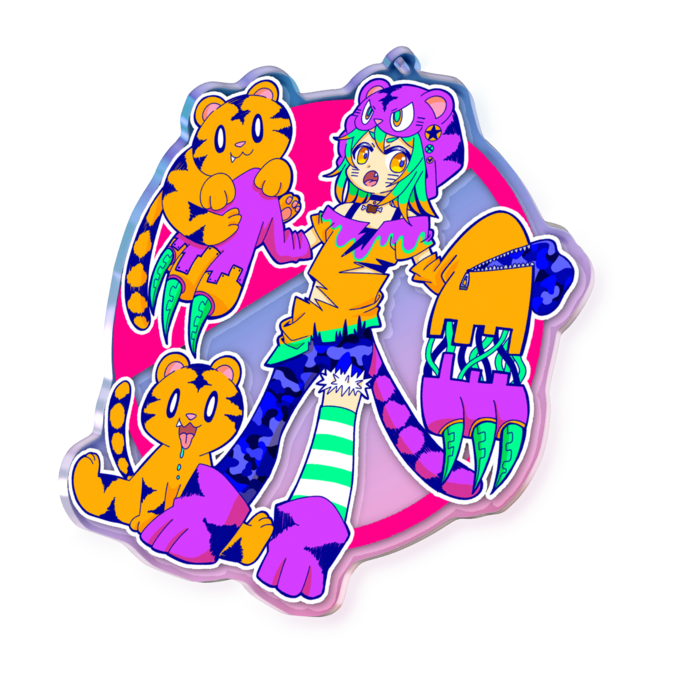 オーロラアクリルキーホルダー - 100 × 100mm