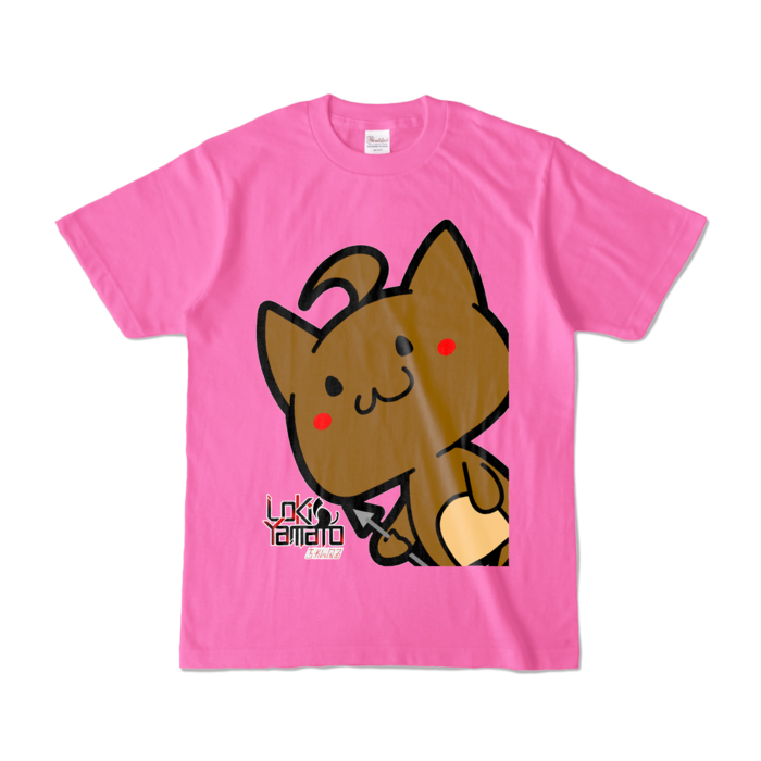 にゃぽもTシャツ - S - ピンク (濃色)