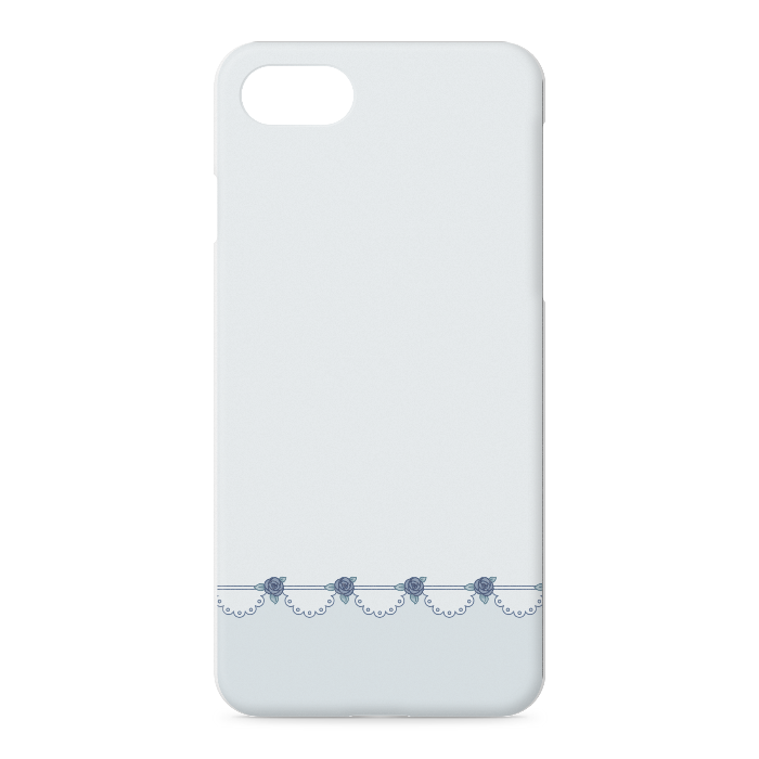 iPhoneケース iPhone 7 / 8 / SE(第2・第3世代) 正面印刷のみ 青薔薇×水色