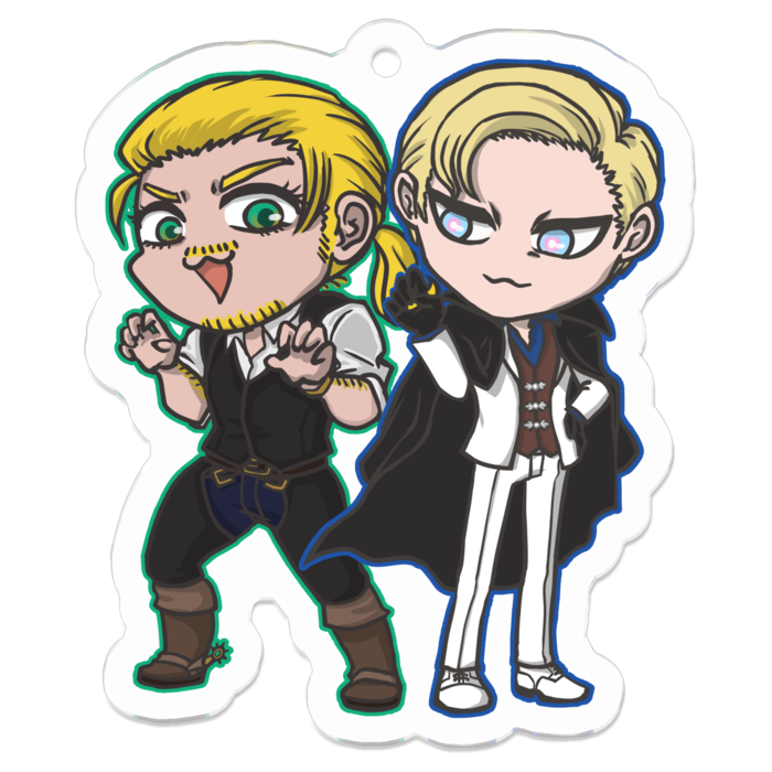ニャンニキ&ボス 尻尾なし アクキー - 50 x 50 (mm)