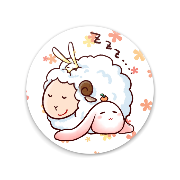 もちうさぎと羊 75mm