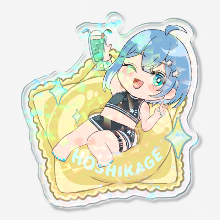 ホログラムアクリルキーホルダー - 70 × 70mm