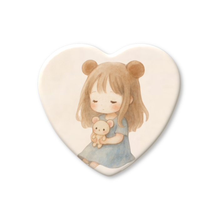 ハート缶バッジ - 52.5 × 57mm