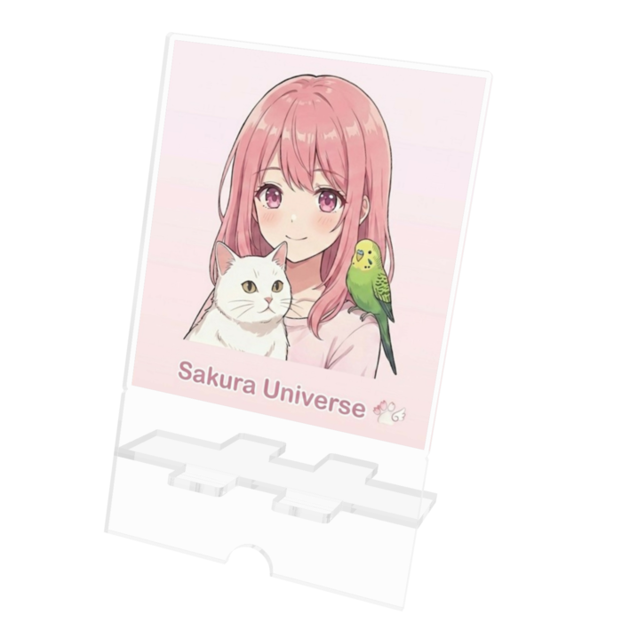 アクリルスマホスタンド - 100x160mm(ケーブル穴あり)