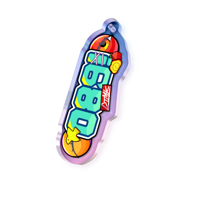 オーロラアクリルキーホルダー - 50 × 50mm