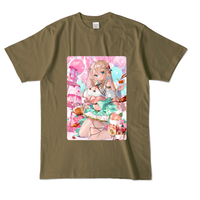カラーTシャツ - L - オリーブ (濃色)