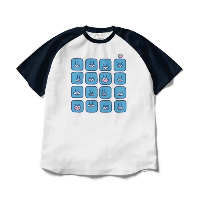 ラグランTシャツ - XL - ホワイト×ネイビー