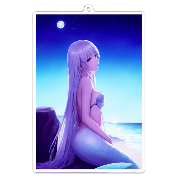 海の姫（月夜） - 100 x 100 (mm)
