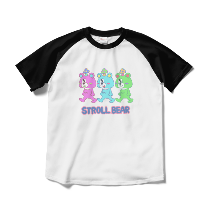 ラグランTシャツ - M - ホワイト×ブラック