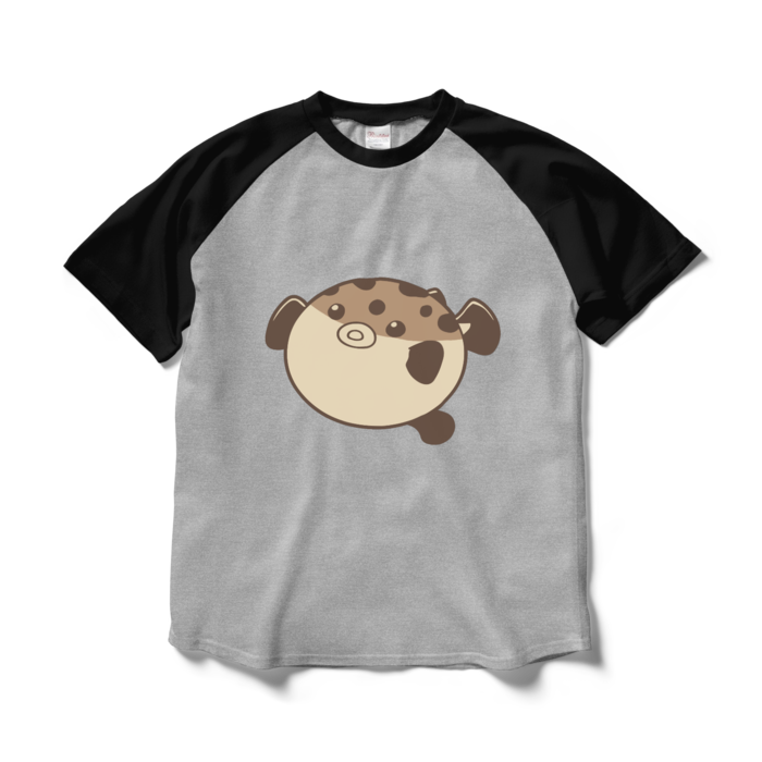 ラグランTシャツ - L - 杢グレー×ブラック