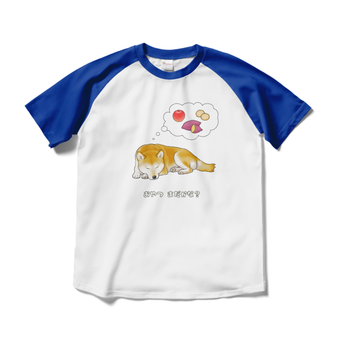 ラグランTシャツ - M - ホワイト×ロイヤルブルー / Size M, White & Royal Blue