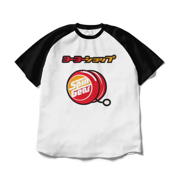 ラグランTシャツ - XL - ホワイト×ブラック