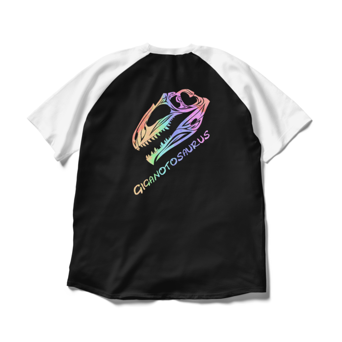 ラグランTシャツ - XL - ブラック×ホワイト