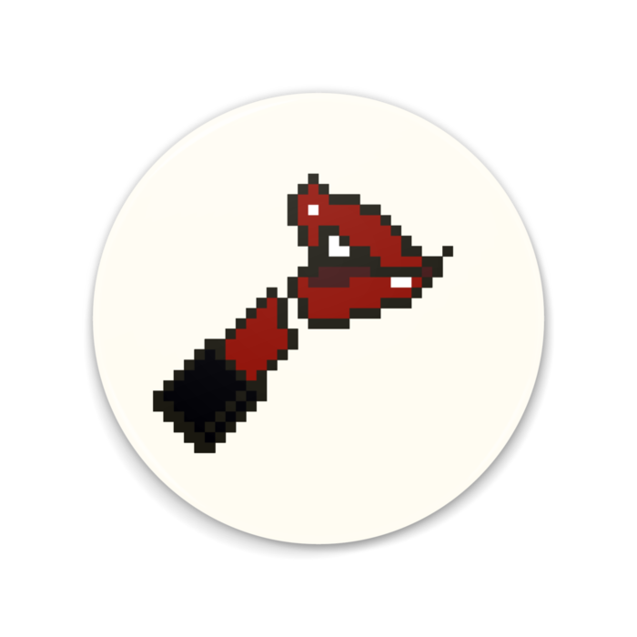 「あなたのリップカラーは何色？」（濃紅色）缶ミラー - 75mm