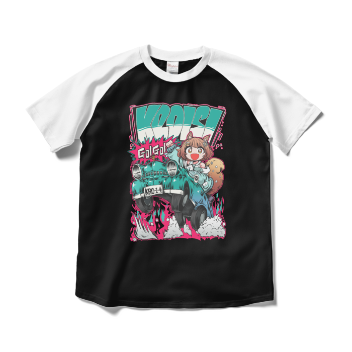 ラグランTシャツ - M - ブラック×ホワイト