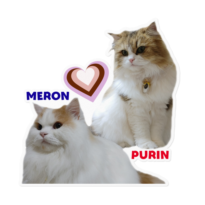 ステッカー - 160 x 160 (mm)ホワイト縁ぷりめろ