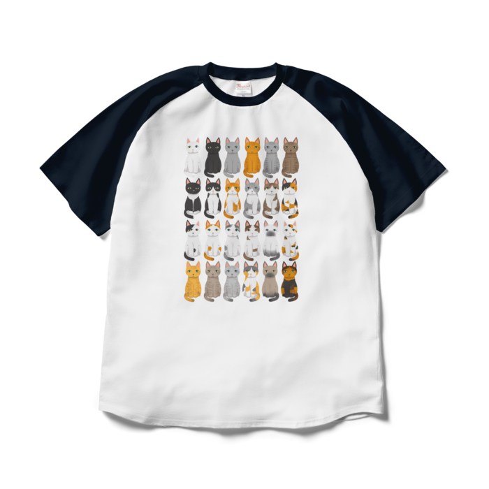 ラグランTシャツ - XL - ホワイト×ネイビー