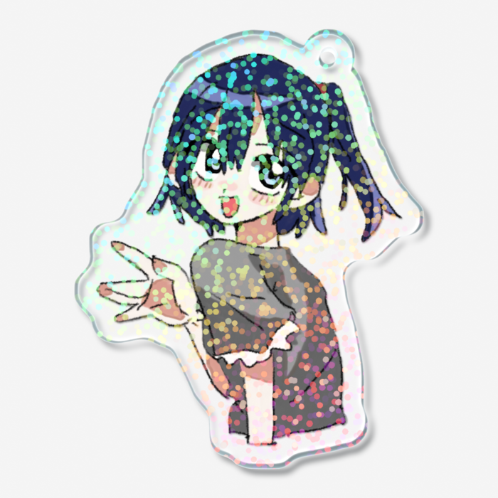 ホログラムアクリルキーホルダー - 50 × 50mm - グリッター