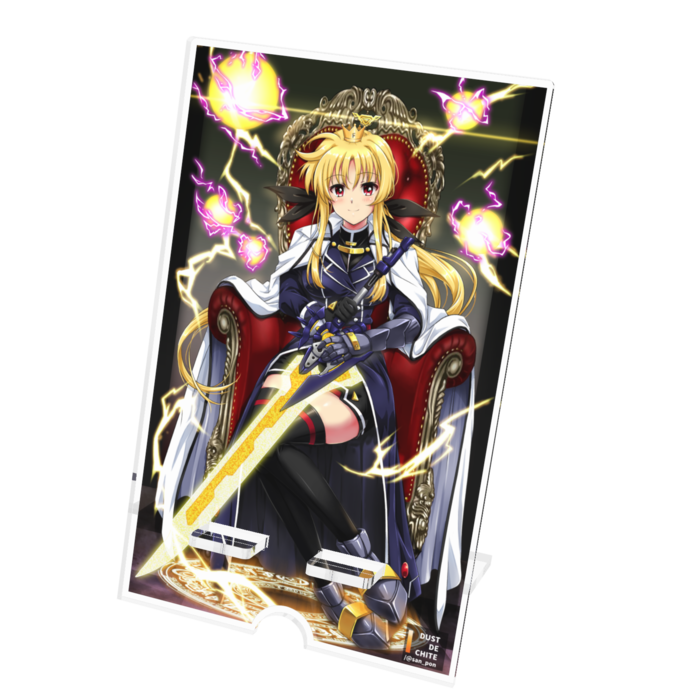 【B_フェイト・T・ハラオウン】アクリルスマホスタンド - 100x160mm(ケーブル穴あり)
