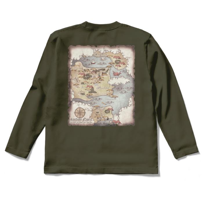 背面マップロングスリーブTシャツ - S - アーミーグリーン
