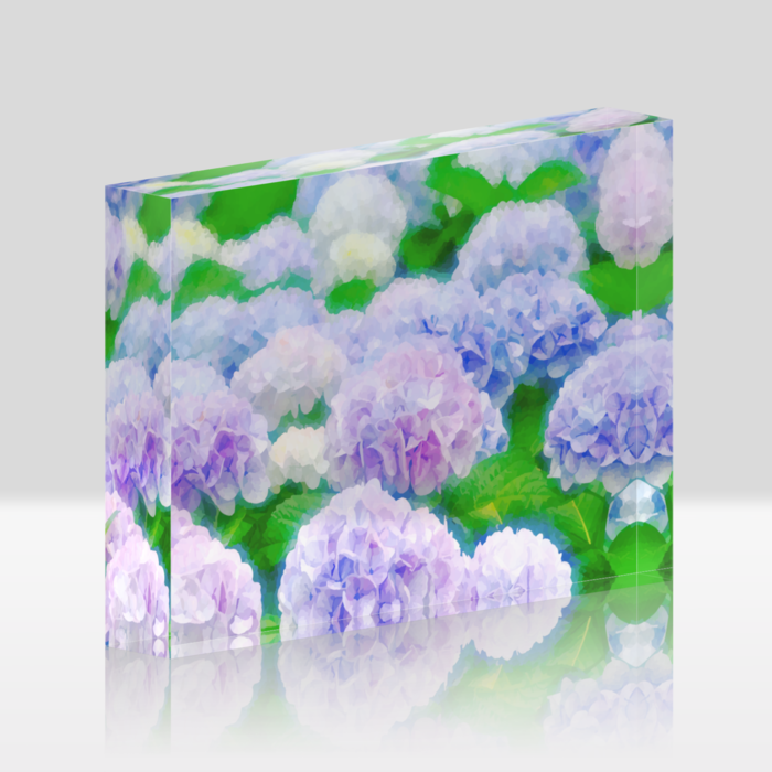 アクリルブロック - 148x100mm水彩風クリア