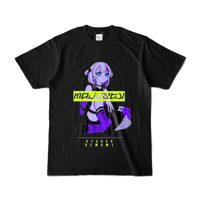 カラーTシャツ - S - ブラック(文字黄色) 