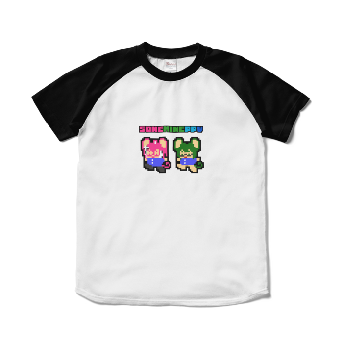 ラグランTシャツ - S - ホワイト×ブラック