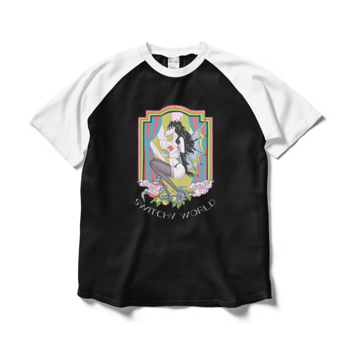 ラグランTシャツ - L - ブラック×ホワイト