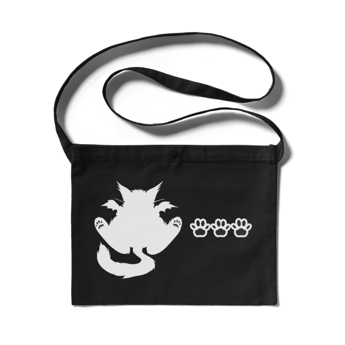 ハートぬこ白シルエットサコッシュ - 300 x 230 (mm)(1)