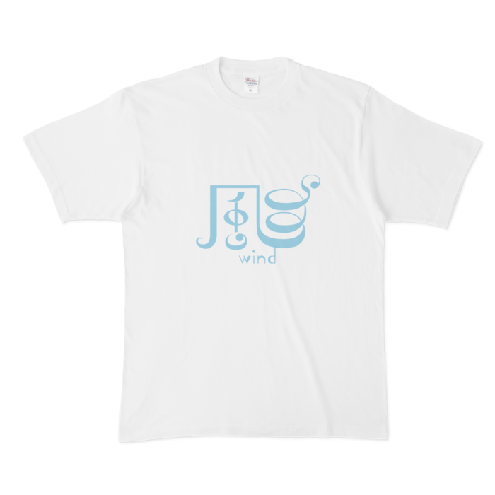 Tシャツ - XL - 白(薄水色)