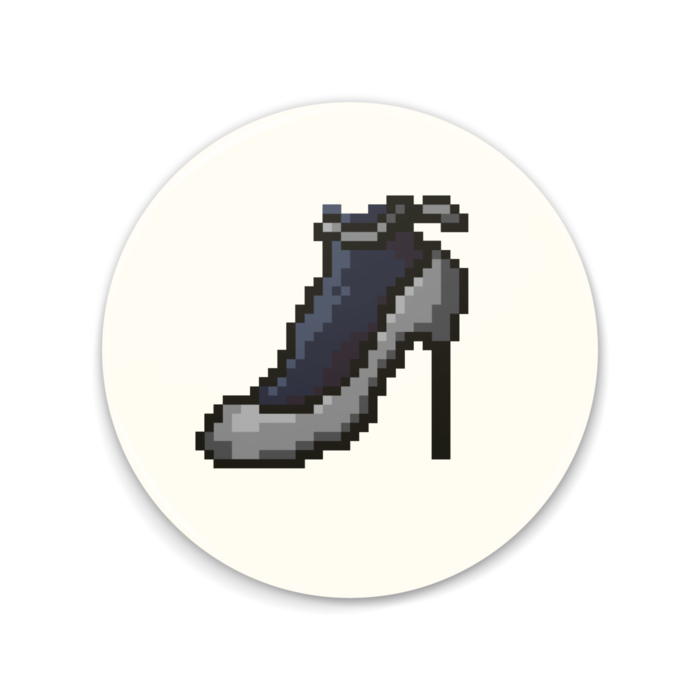 「ハイヒール（灰色）」　缶ミラー - 75mm