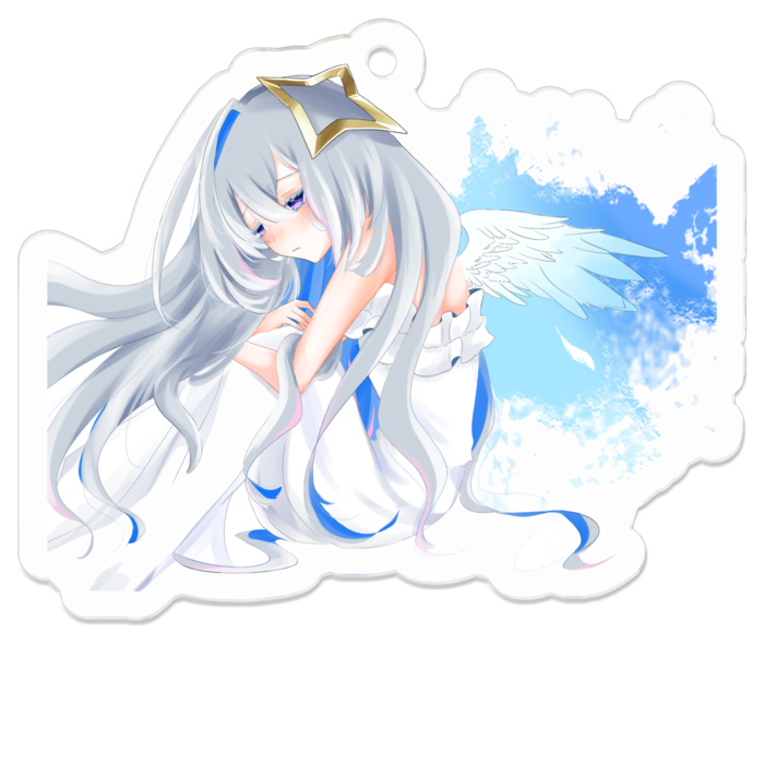 天音かなた「天使の憂い」アクリルキーホルダー - 50 x 50 (mm)