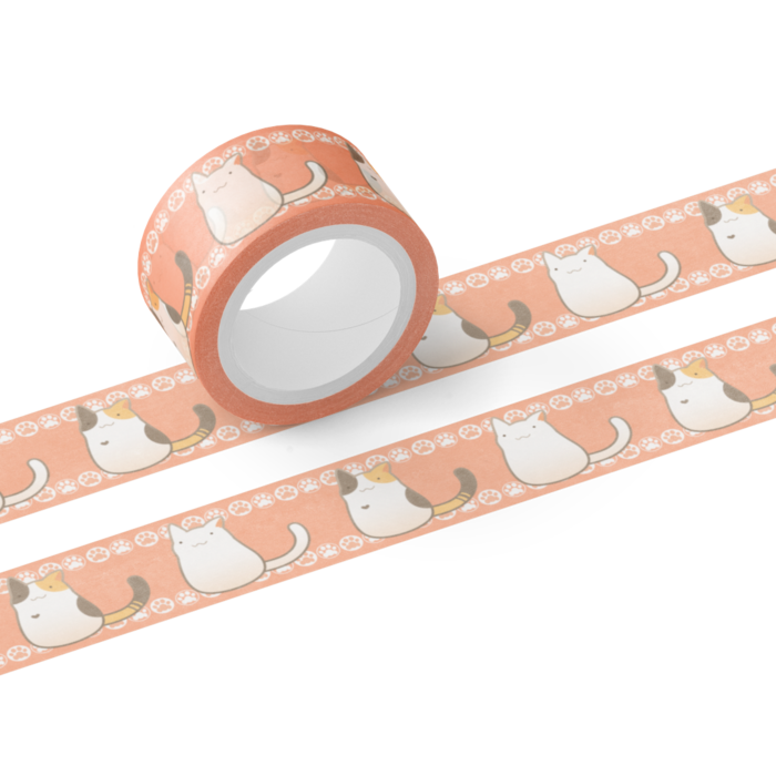 マスキングテープ - テープ幅 20mm【しろ×みけ】