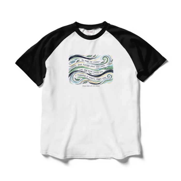 ラグランTシャツ - L - ホワイト×ブラック
