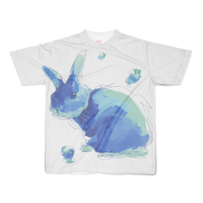 青　フルグラフィックTシャツ - S - 正面印刷のみ(1)