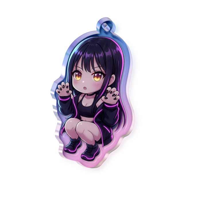 オーロラアクリルキーホルダー - 50 × 50mm