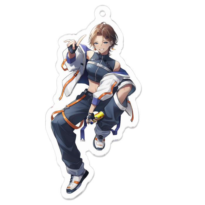 アクリルキーホルダー（笑顔）- 70 x 70 (mm)