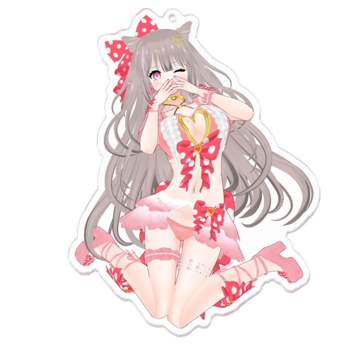恥ずかしがり♡Pink ver.アクリルキーホルダー(通常版)(embarrassing♡Pink ver. keychain standard)- 100 x 100 (mm)