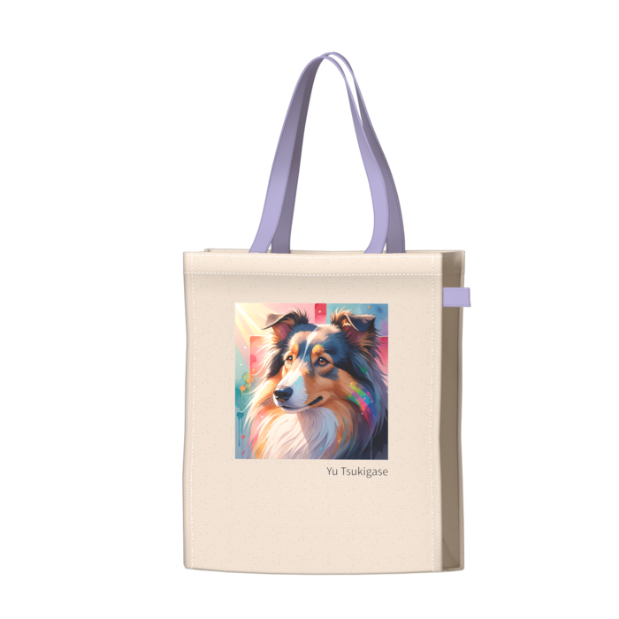 ツートンカラーバッグ - パープル - W34 × H41 × D14cm
